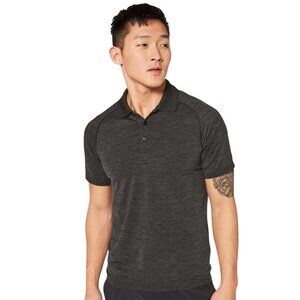 Lululemon Metal Vent Tech Polo Shirt Men's Medium Anchor Black Active Quick Dry